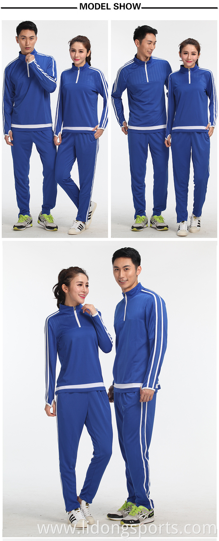 Wholesale Womens Soccer Sportswear Mens Football Tracksuit Slim Fit